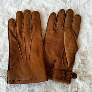Leather cashmere-lined leather gloves